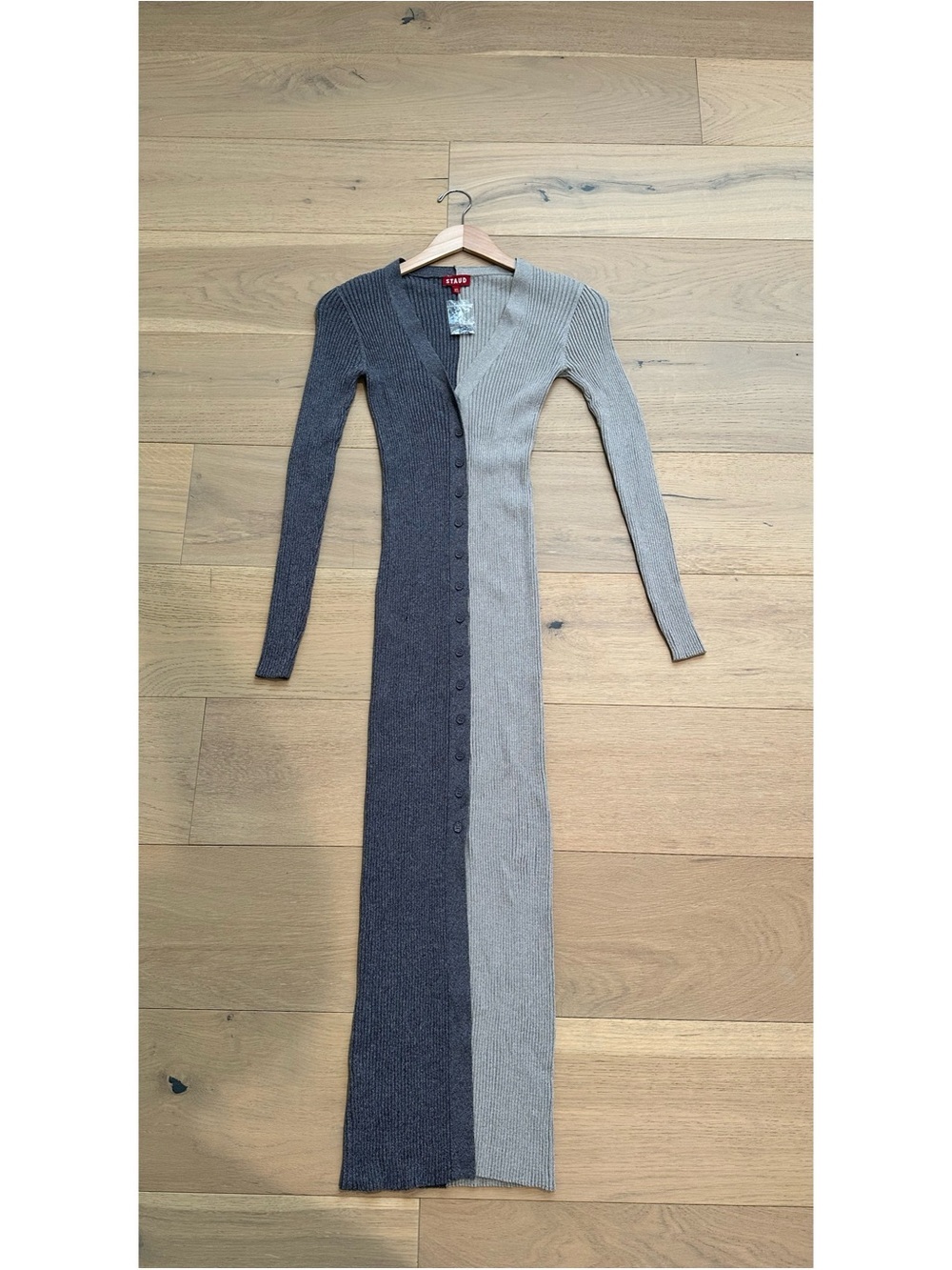 New STAUD Shoko Color Blocked
Cardigan Sweater Dress - Picture 4 of 14